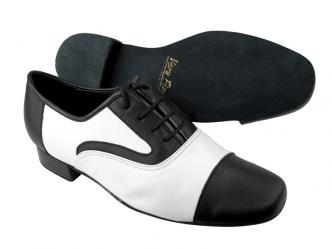 Chaussures de danse hommes cuir noir & blanc   